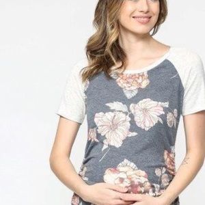 NWT LE CLEF NAVY GRAY TSHIRT MATERNITY